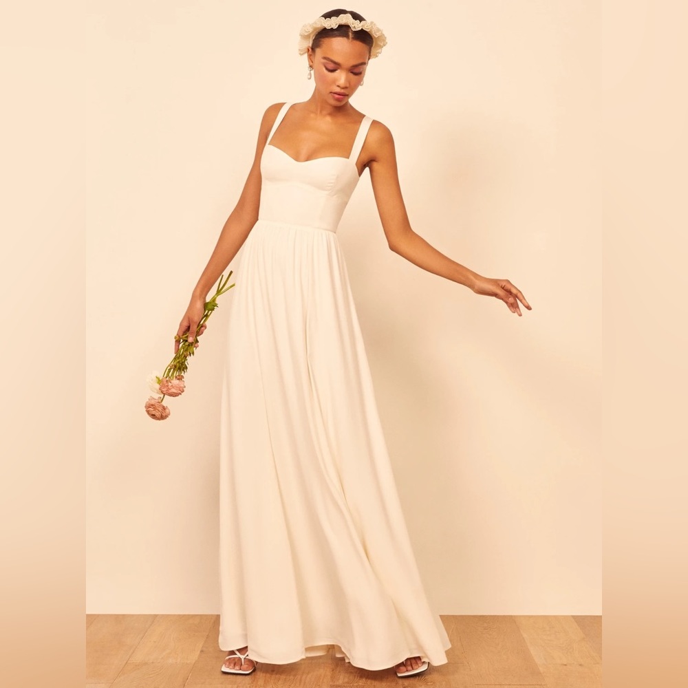 NWT Reformation Hollyhock Dress Gown in Ivory